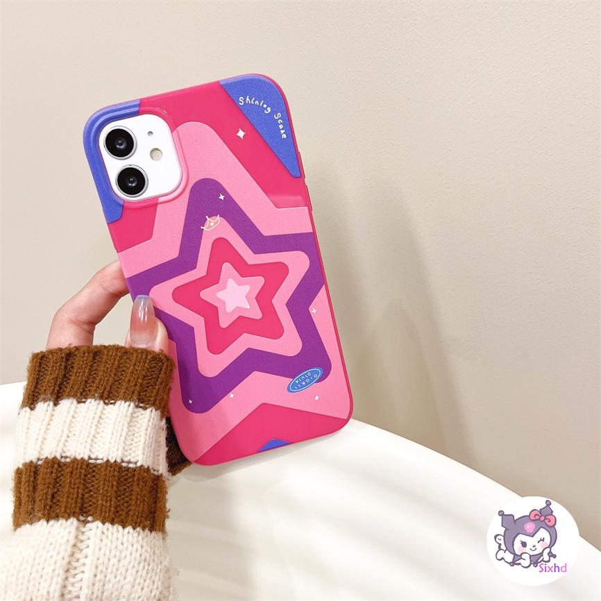 IPHONE Kompatibel Untuk Iphone14 13 12 11 Pro Max SE 2020 X Xr Xs Max8 7 6Plus Gadis Pink Full Layar Bintang Silikon Casing Ponsel Lembut Anti Jatuh Pelindung TPU Cover XJJJJ