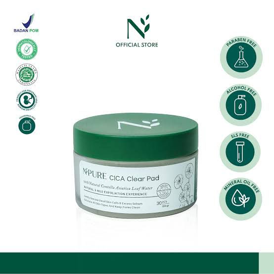 N'PURE  Cica Clear Pad Npure Exfoliating Exfoliate Pad 100gr N pure N'Pure Ori BPOM