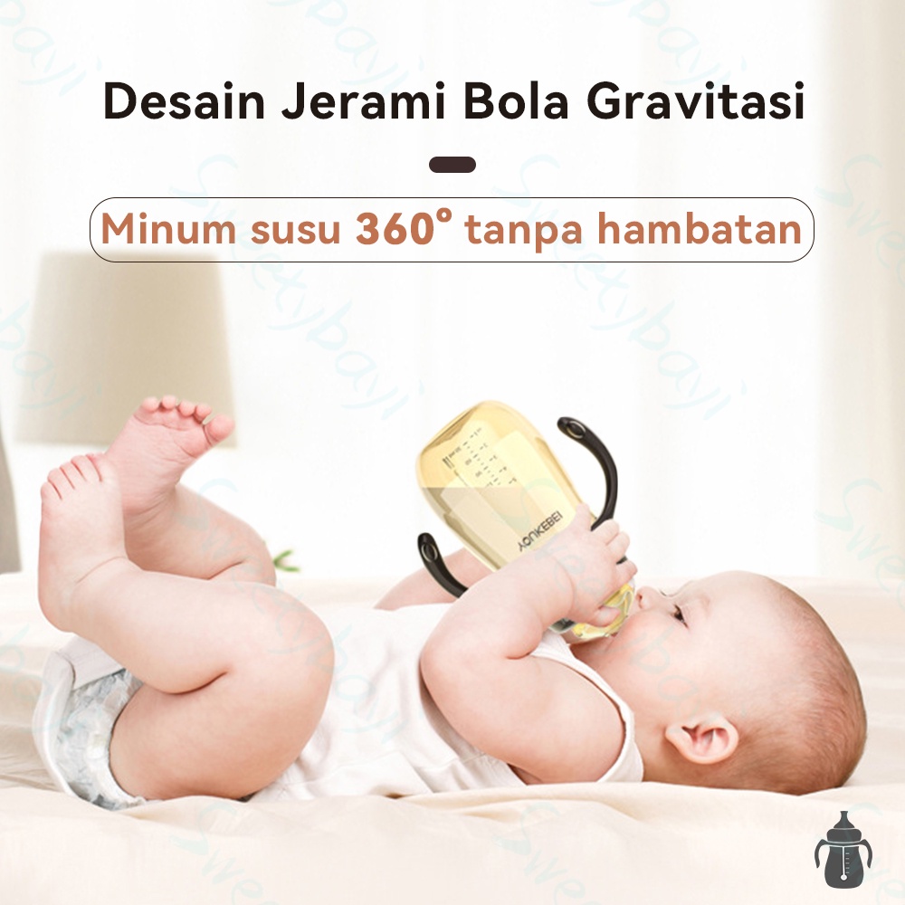 Sweetybayi Botol minum bayi anak silicone Botol minum bayi sedotan lucu Baby training cup