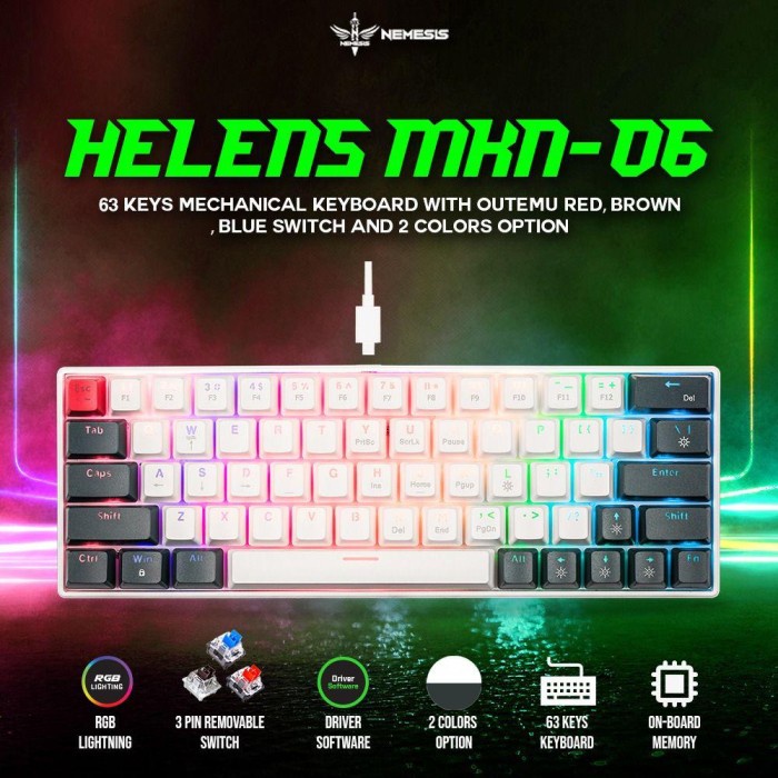 NYK Nemesis HELENS MKN-06 RGB Gaming Keyboard Mechanical Removable