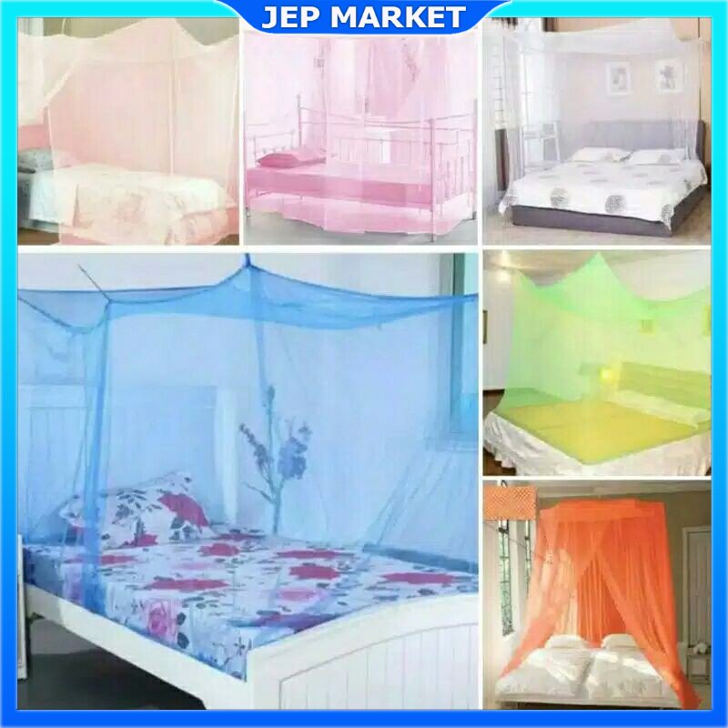 Makassar KELAMBU GANTUNG KOTAK UKURAN JUMBO 180x200 200x200 KELAMBU 2X2M KASUR NO.1 DAN NO.2 / / JEP