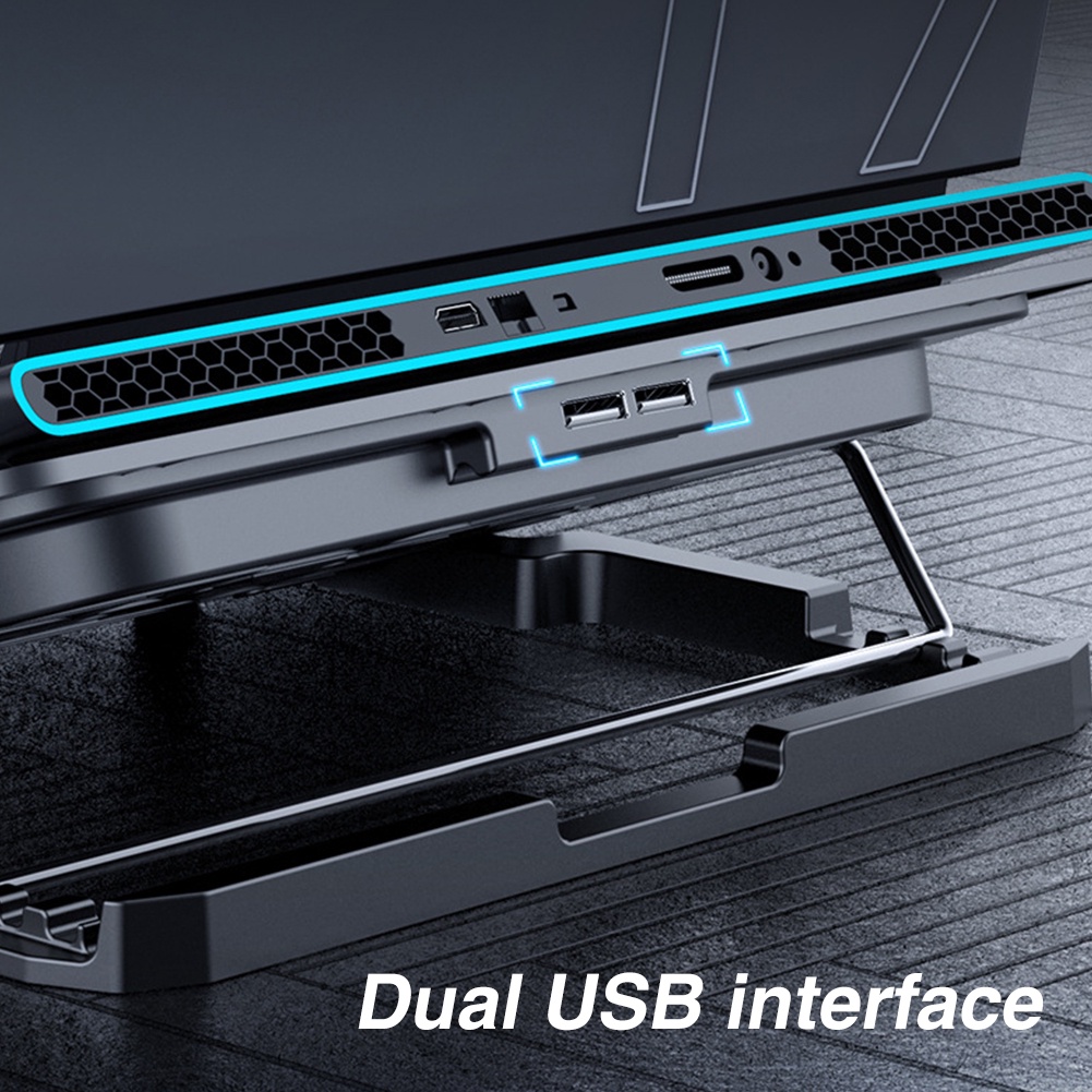 6 Fans Universal Portable Strong Wind Dual USB Non Slip Home Office For Gamer Laptop Cooling Pad