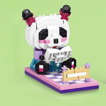 Baru Mini Panda Building Block Partikel Mainan DIY Building Block Panda Dekorasi Dudukan Ponsel