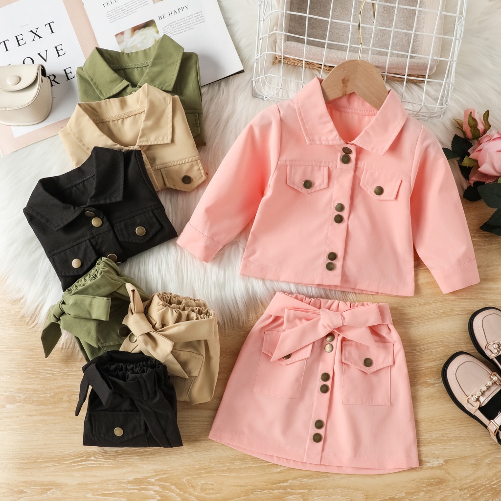 CHUBBI 20 Setelan Set Anak Perempuan Fashion Korean Fully Button