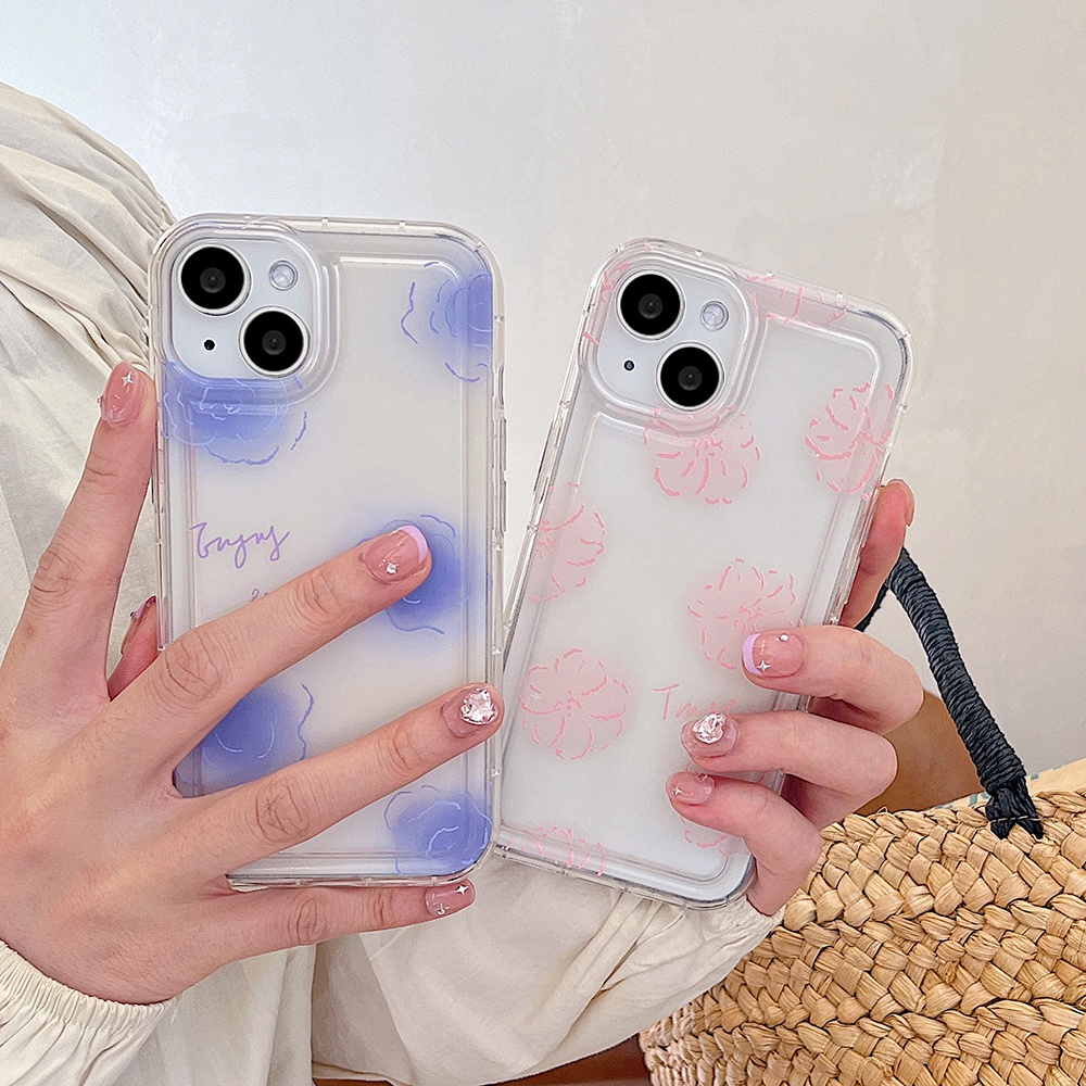 Air Puffer IPhone Case Kompatibel Untuk IPhone 11dream Pink Booming Bunga 14 Pro Max13 Pro Max12 IPhone X XS XR 7 8 Plus Ultra Hybrid Lembut TPU Back Phone Cover