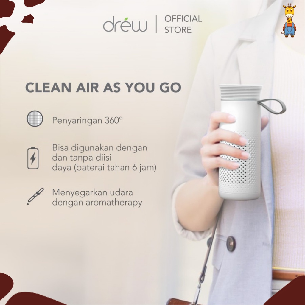 Drew Pure Me Air Purifier Portable - Penyaring Udara