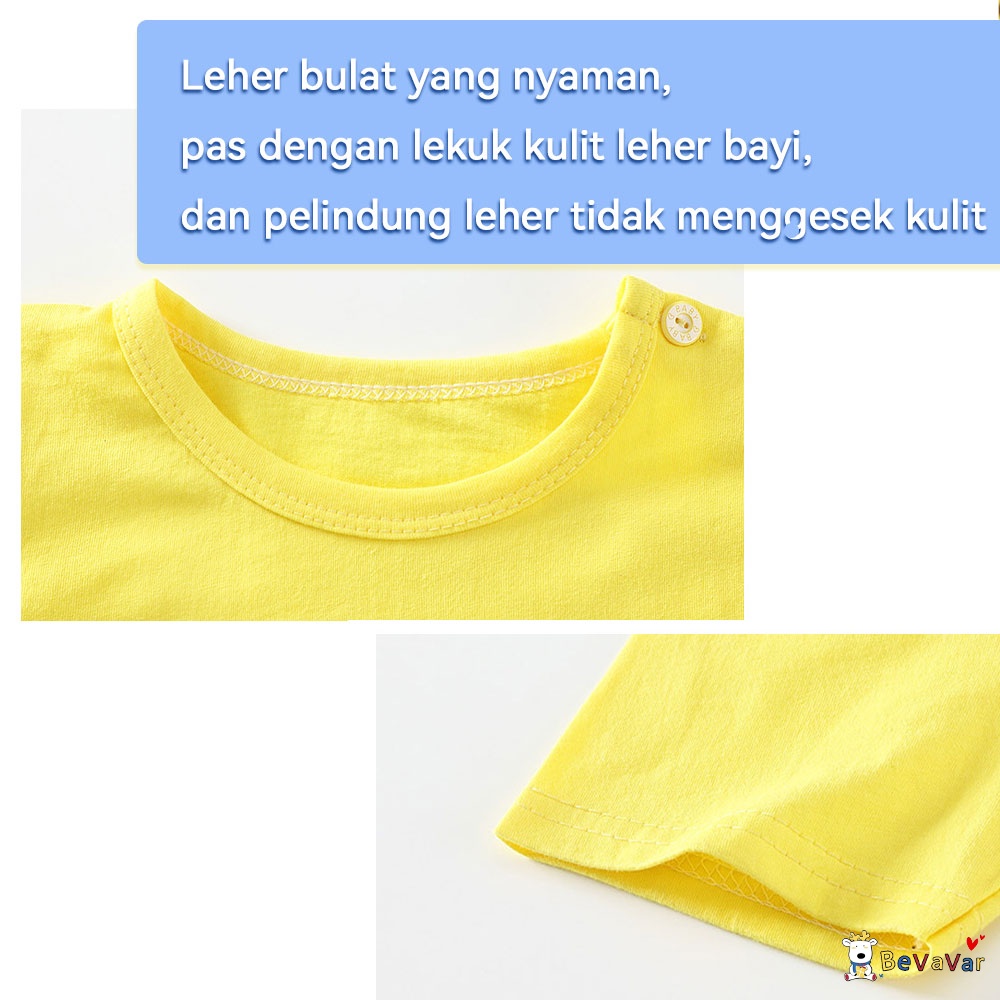 BEVAVAR 1-8Tahun Kaos Anak Laki Laki Perempuan Lembut/Baju Anak Lengan Pedek