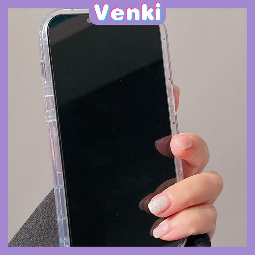 VENKI - For iPhone 11 iPhone Case Laser Reflective Transparent Phone Case TPU Soft Shockproof Airbag Case Protective Camera Shell Pearl Compatible with iPhone 14 13 Pro max 12