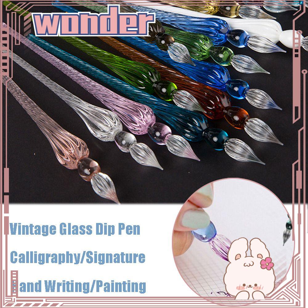 Wonder 1PC Glass Dip Pen Art Kaligrafi Signature Dipping Painting Supplies