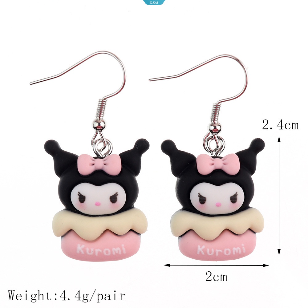 Kawaii Sanrio Earrings Cute Kuromi My Melody Anime Acrylic Pendant Earrings Mainan Untuk Hadiah Gadis [ZK]