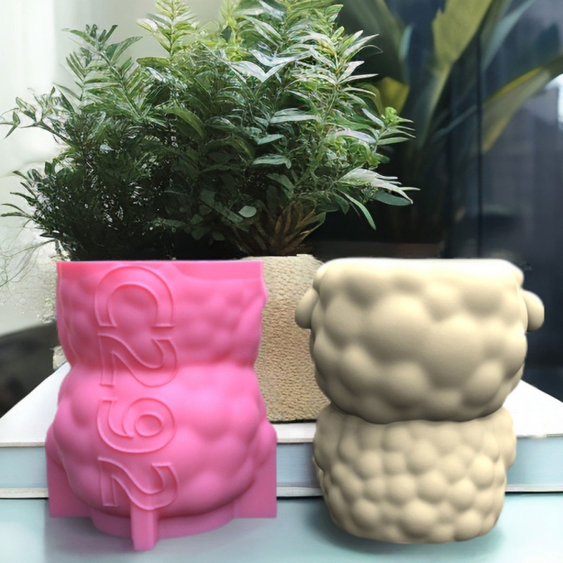 Siy Pot Bunga Cetakan Silikon Lamb Succulent Resin Mould DIY Succulent Planter Molds