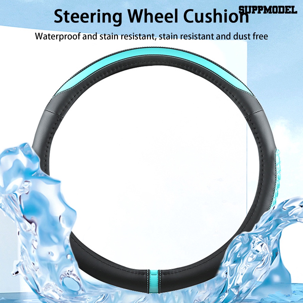 [SM Otomatis] Cover Setir Mobil Anti-Slip Bernapas Kulit Imitasi 38 cm Steering Wheel Case Protector Aksesoris Mobil