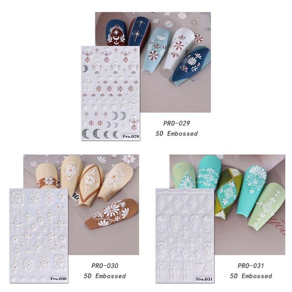 Needway Bohemia Stiker Kuku Wanita Gaya Bohemian Hanna Hiasan Kuku Relief Matahari