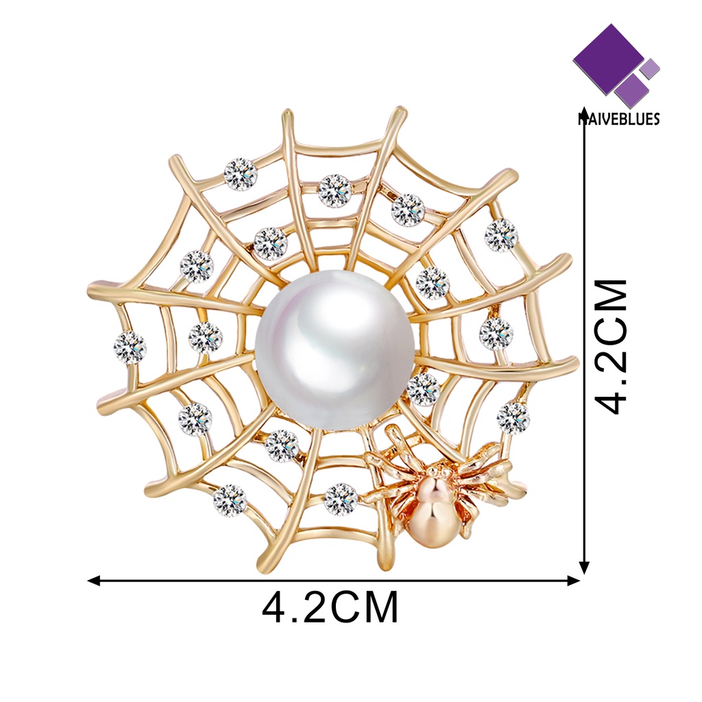 &lt; Naiveblues &gt; Bros Pin Mutiara Imitasi Dekorasi Koleksi Unisex Berlian Imitasi Korsase Bros Perhiasan Pernikahan