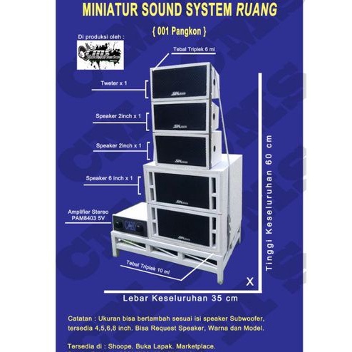 MINIATUR SOUND SYSTEM RUANG / SOUND SYSTEM KECIL / SOUND SYSTEM MINI / SOUND ANAK / SALON / AMPLIFIE