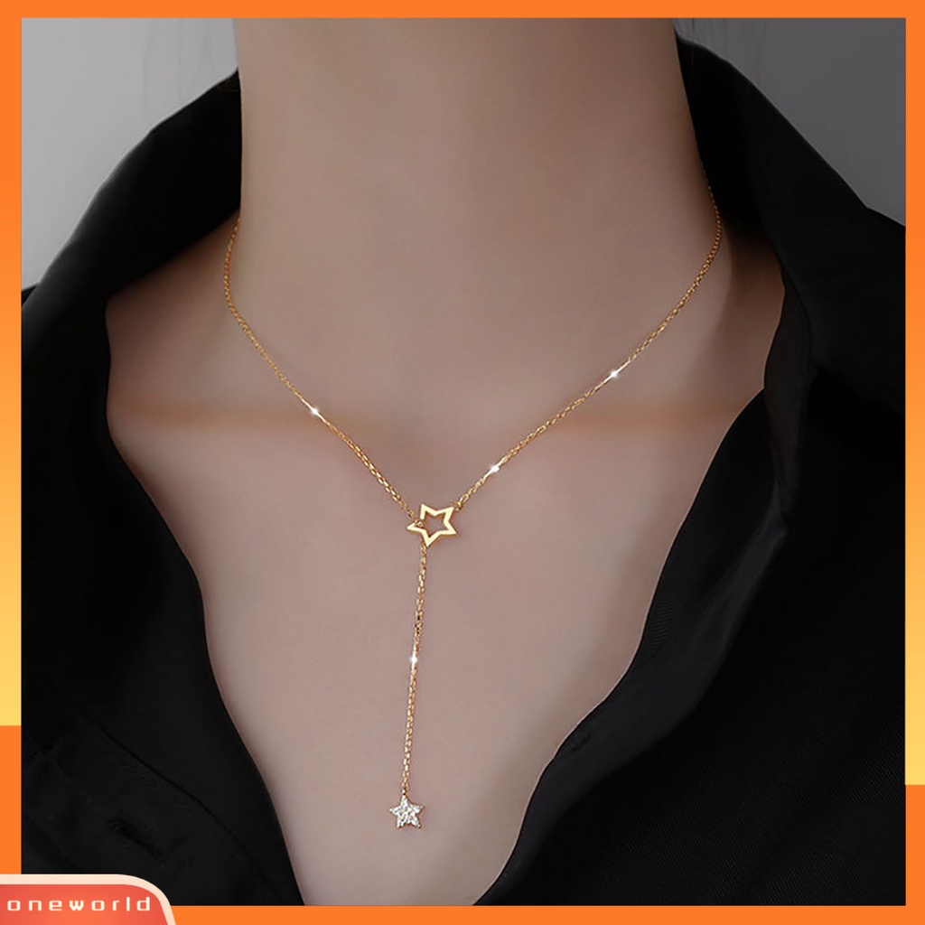 [ONE] Kalung Wanita Rantai Bentuk Bintang Ringan Halus Kalung Siswa Untuk Hadiah