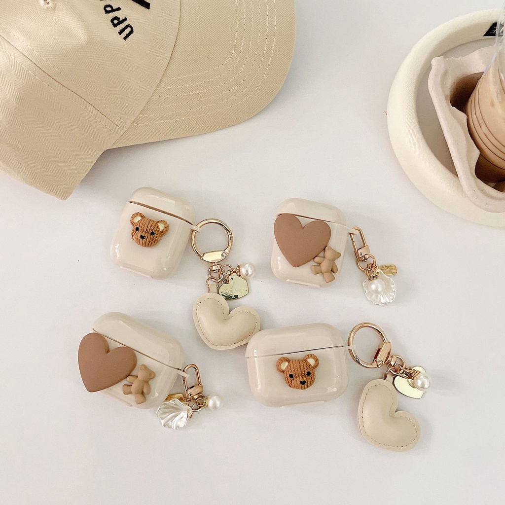 Casing Headphone Lucu Untuk Apple Airpods3Cover Pelindung DIY Untuk Airpods1 2airpods Pro 2nd Cases Dengan Gantungan Kunci