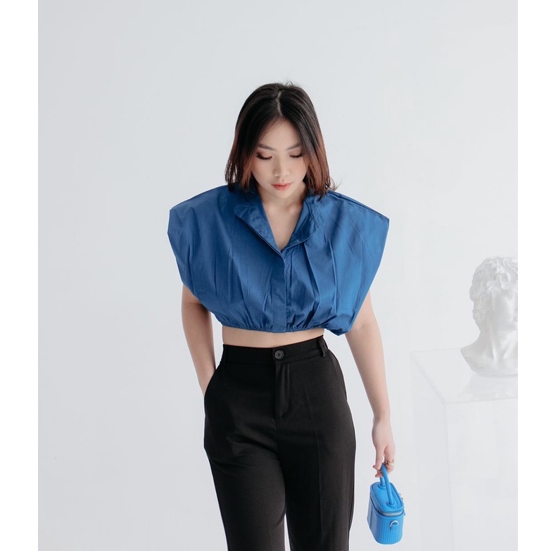 BEFAST - ZRX OOTD WANITA BLOUSE LIES / MARRA TOP / Blouse Crop Model Terbaru / Fashion Remaja ABG Trendy / OOTD Wanita Ala Style Korean / Atasan Wanita Tanpan Lengan / Pakaian Casual Wanita / Outfit Remaja ABG Hangout / Blouse Polos Terlaris