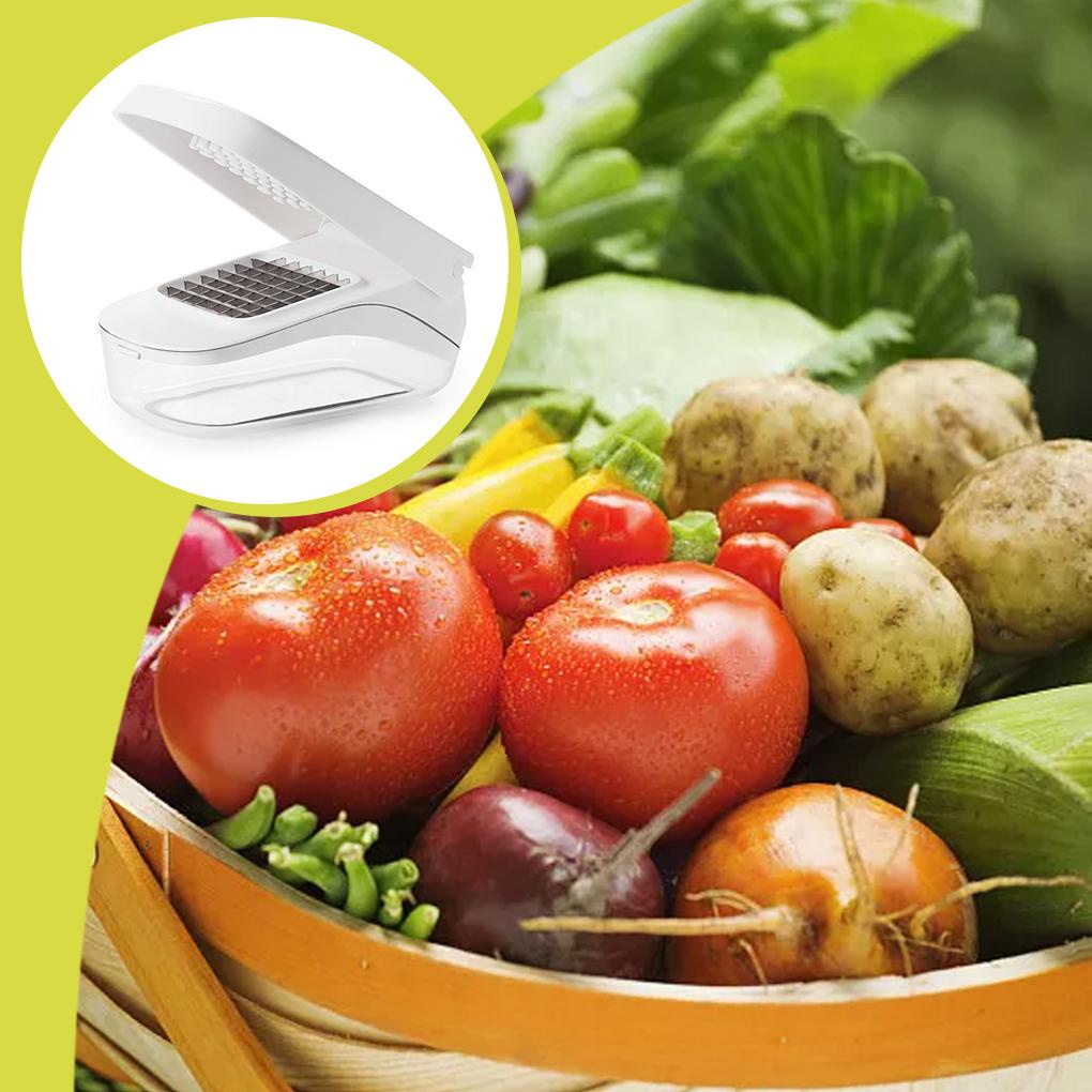 Alat Pencacah Sayur Bawang Kentang Slicer Stainless Steel Removable Grid Kitchen Gadget Shredder Tools Dengan Wadah