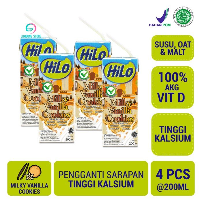 

HiLo MIlky Vanilla Cookies 200ml (4 Pcs) Ready to Drink