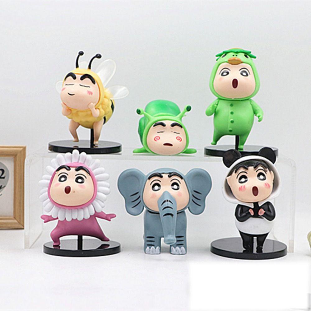 Lanfy Crayon Shin-Chan Anime Figure Kartun Mainan Untuk Hadiah Ulang Tahun Anak Peripheral Toy Dekorasi Kue Crayon Figure Toys