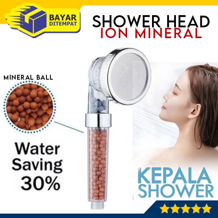 Kepala Shower Head Ion Super Ionizer Mineral Health Crystal Pancuran Air Kamar Mandi