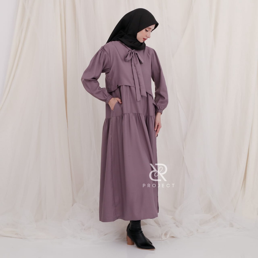 [COD] YOANE MAXI GAMIS BASIC POLOS COLOUR TARO Size S M L XL - DR Project