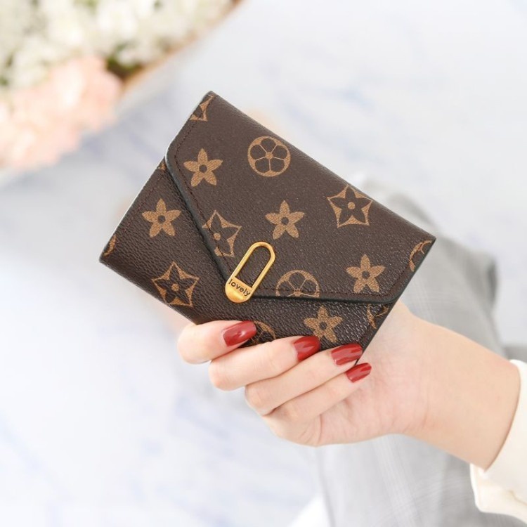 FINOM Cuty - Dompet Mini Lipat Wanita Motif Polos Trendi