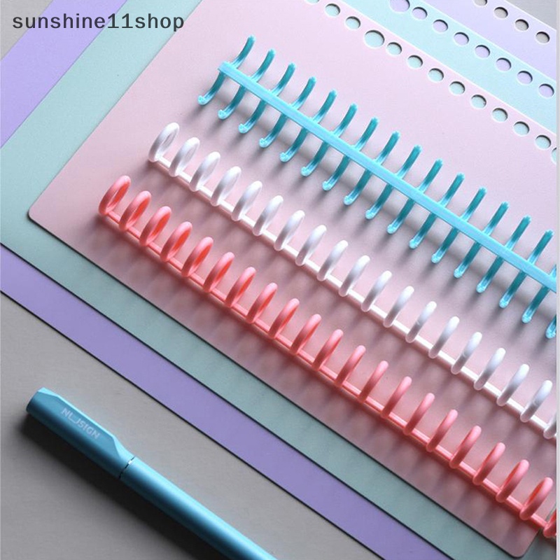 Sho 30lubang Loose-leaf Plastic Binding Ring Spring Spiral Rings Binder Strip Untuk Kertas A4 Notebook Alat Tulis Perlengkapan Kantor N