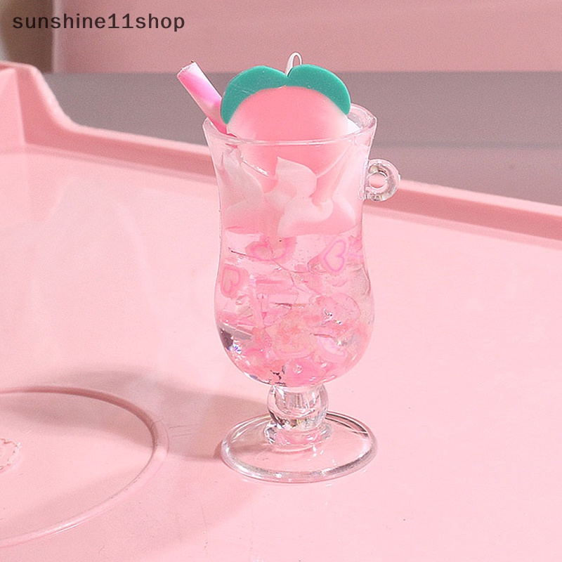 Sho Resin Luminous Buah Susu Teh Minuman Cangkir Botol Liontin Anting Membuat Perhiasan N