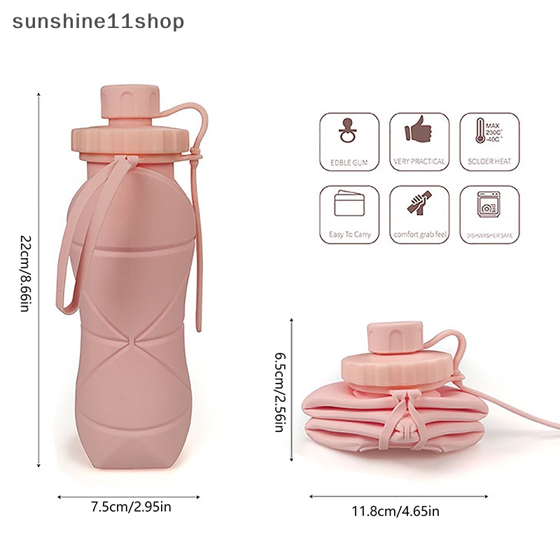 Sho Botol Air Silikon Lipat Olahraga Water Bottle Outdoor Travel Portable N