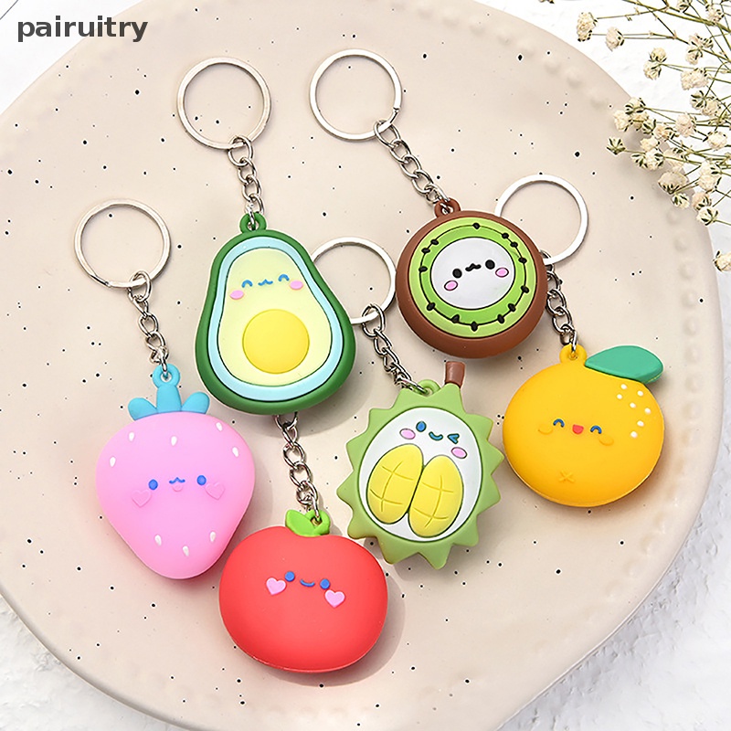 Prt Simulasi Buah Gantungan Kunci Liontin Durian Keychain Alpukat Liontin Orange Keychain Kiwi Dekorasi PRT
