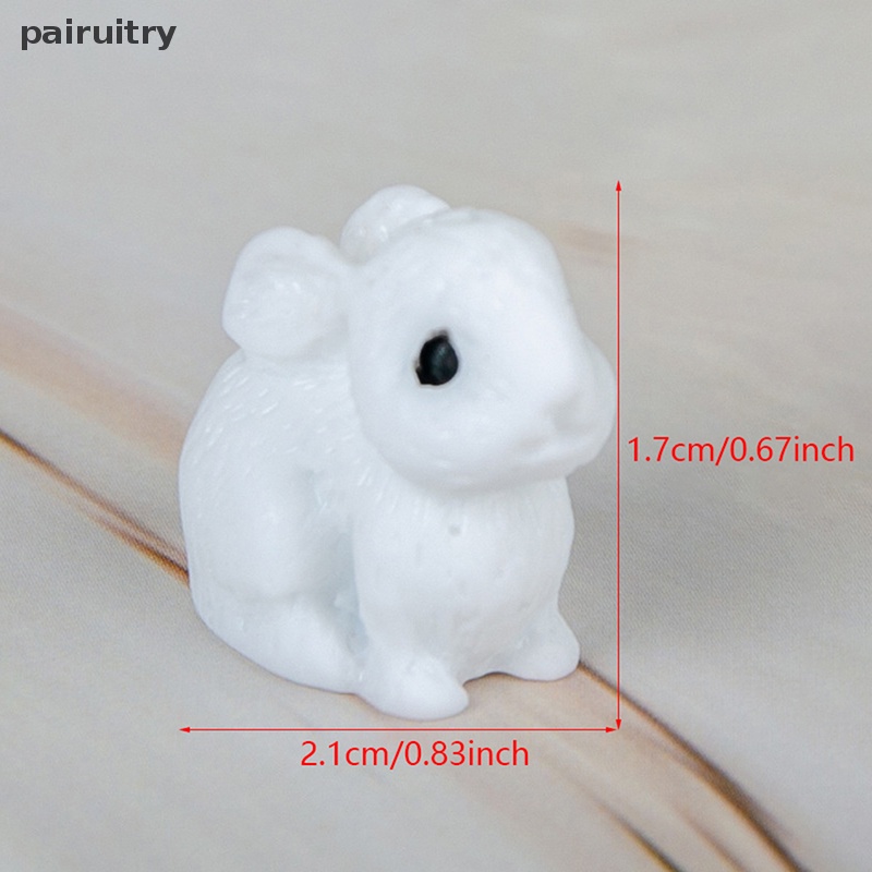 Prt 5pcs Kelinci Lucu Paskah Ornamen Miniatur Kerajinan Resin Mini Bunny Taman Ornamen Rumah Boneka Miniatur Rumah Kantor Desktop Decor PRT