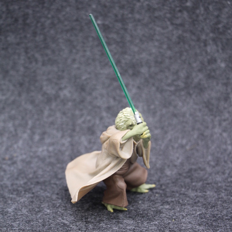 Mainan Figur Tinju Star Wars Jedi Knight Master Yoda Dengan Lightsaber Topper Kue Star Wars Yoda Ornament Collectible Toy