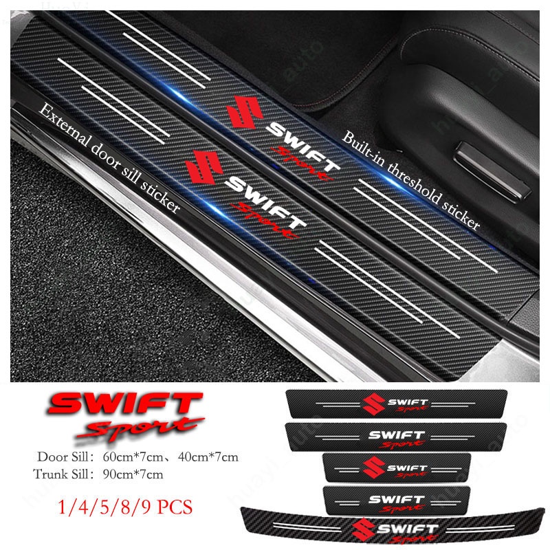 Stiker Kusen Pintu Mobil Suzuki Swift Sport Anti Gores Carbon Fiber leather Sticker Trunk Protector Stiker Aksesoris