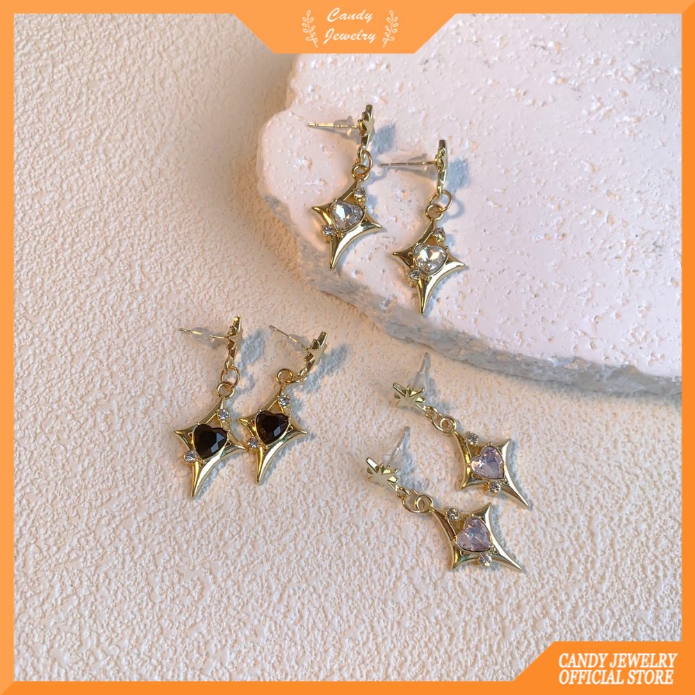 Zirkon Bintang Shing Anting-Anting Untuk Wanita Di Korea Selatan Dengan Rasa Desain Kesederhanaan Individualitas Keserbagunaan Fashion Earrings Earrings Perhiasan Permen