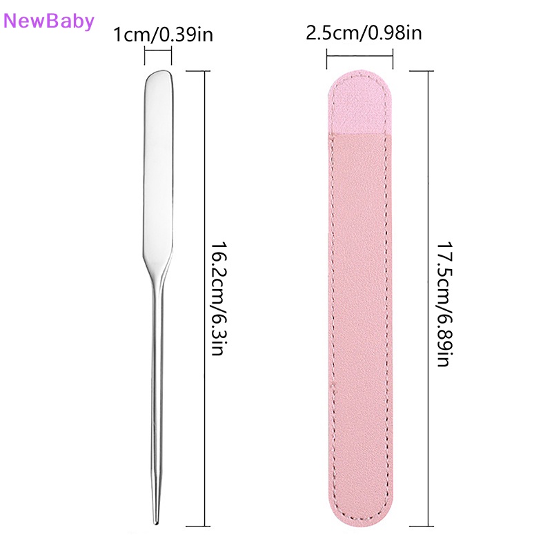 Newbaby Spatula Stik Pencampur Pencampur Pencampur Spatula Dual Head Stainless Steel Dengan ID Tas