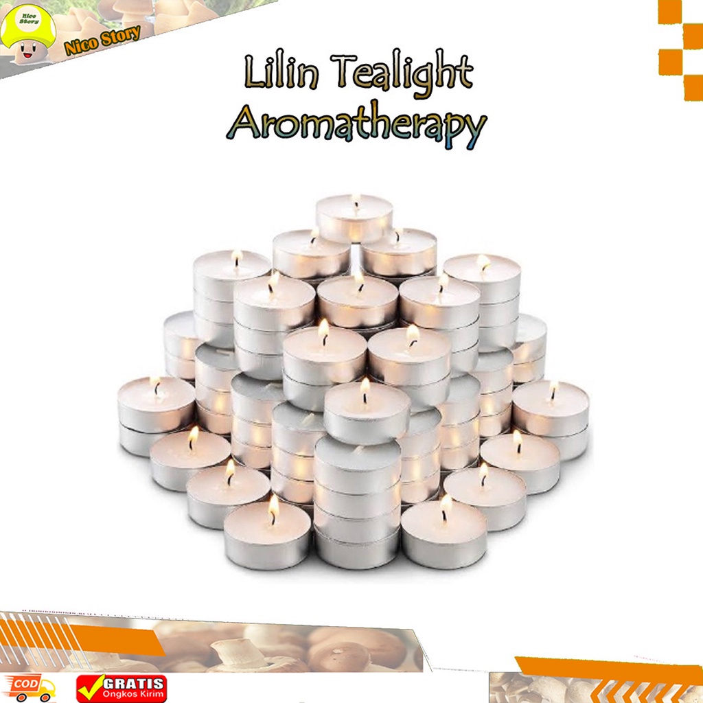 (NCS) Lilin Tealight Satuan Lilin Aromaterapi Aromatherapy Candle Light Putih Untuk Inhalant Tea Light