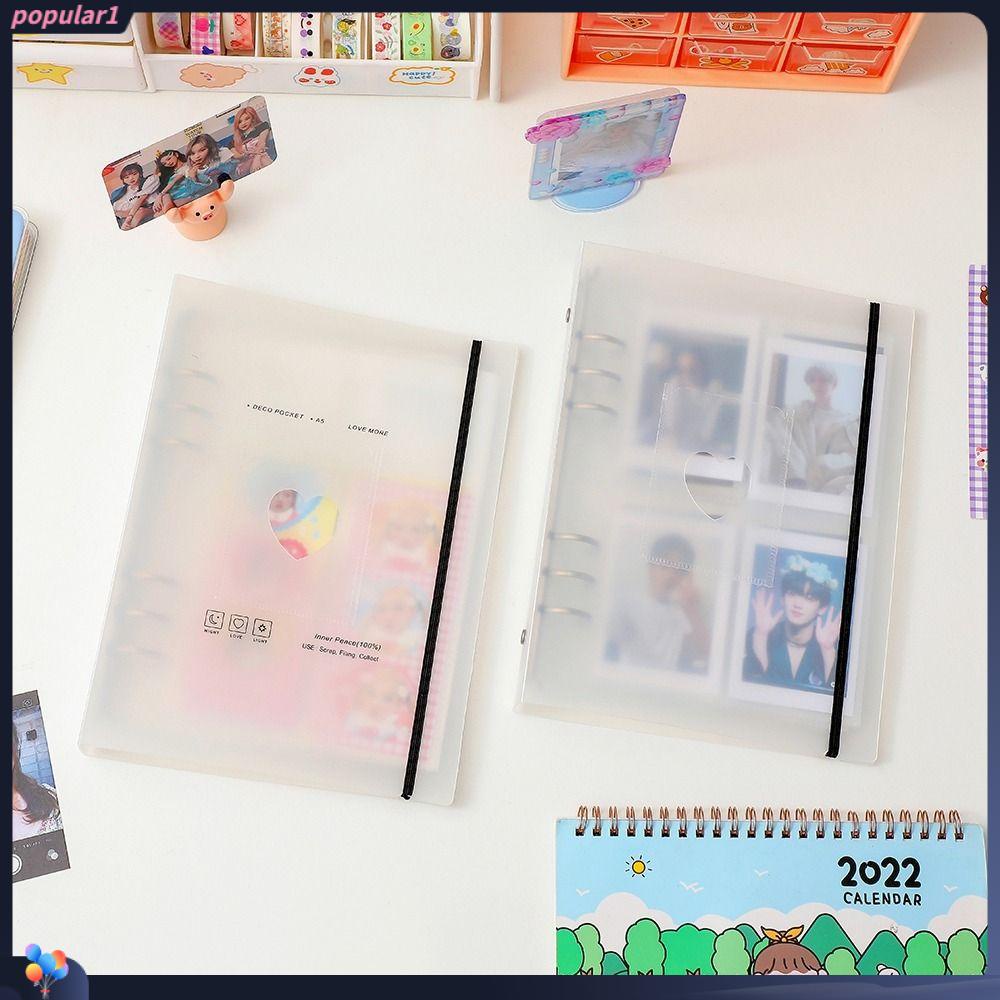 Populer Photocard Binder Journal Notebook Card Binder Foto Folder Hollow Album