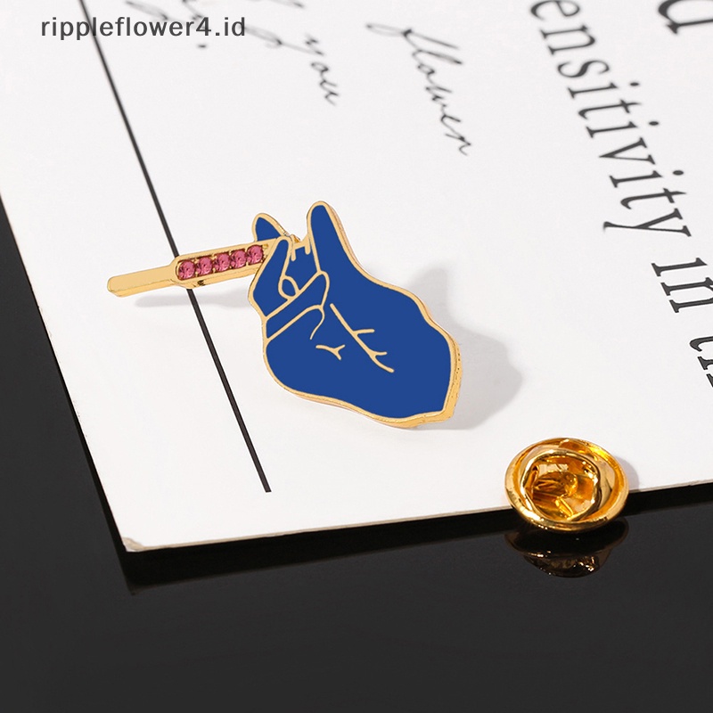 {rippleflower4.id} Enamel Logam Biru Bros Dokter Perawat Hadiah Kristal Kerah Pin Wanita Perhiasan~