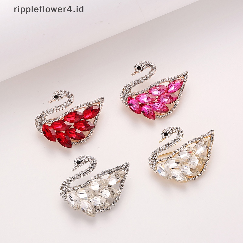 {rippleflower4.id} Bros Swan Berlian Imitasi Fashion Untuk Wanita Mantel Aksesoris Perhiasan Pernikahan~