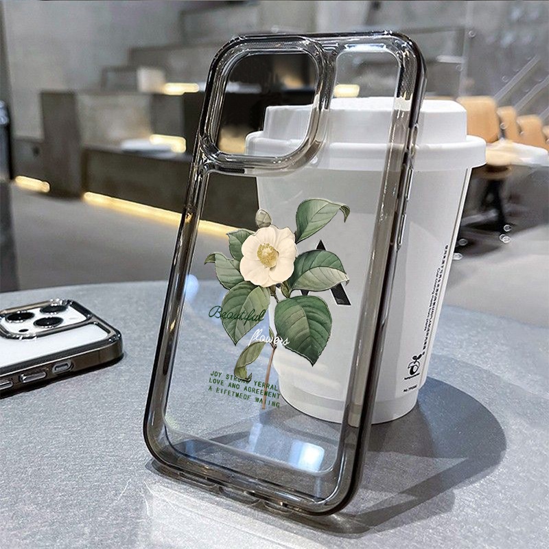 Casing Bunga Cantik Untuk IPhone Kompatibel6 7 8 6Plus 7Plus 8Plus 11 14 Pro Max X XS XR 11 12 13 14 Pro Pro Max SE 2020se 2022 Plating Electroplated Buttons Shockproof Cover