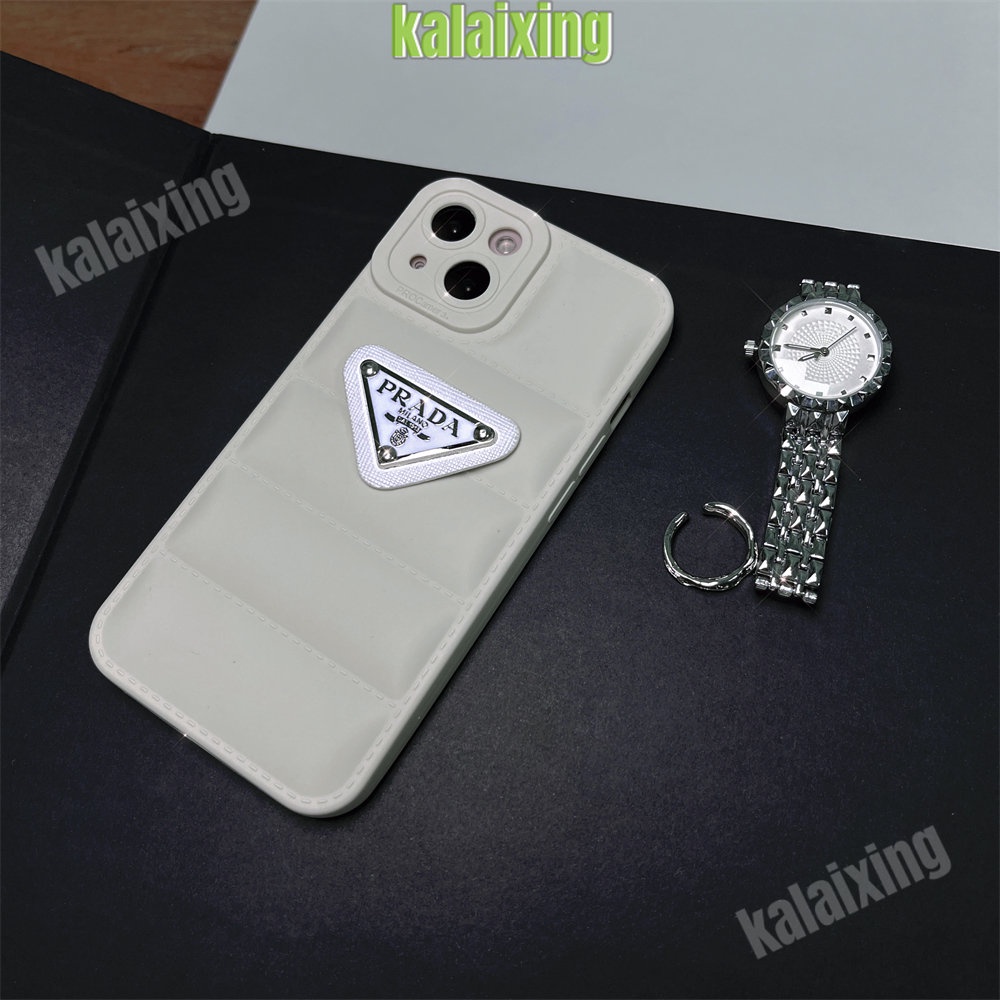 Casing 3D Prada Untuk iPhone 14 Pro Max 13 12 11 Pro Xs Max Xr X Xs 7Plus 8 Plus 7/8 Casis Down Bentuk Jaket Penutup Belakang