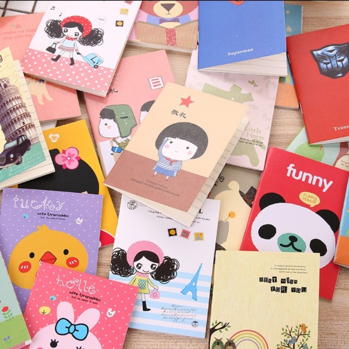 

BISA COD - M22 Buku Tulis Memo Kecil Motif Kartun Notebook Note Pad Catatan Mini .
