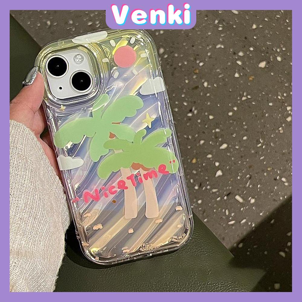 VENKI - Untuk iPhone 11 iPhone Case Laser Reflektif Bening Phone Case TPU Soft Shockproof Airbag Phone Case Summer Lucu Coco Kompatibel dengan iPhone 14 13 Pro Max 12 Pro Max XR XR 7 8