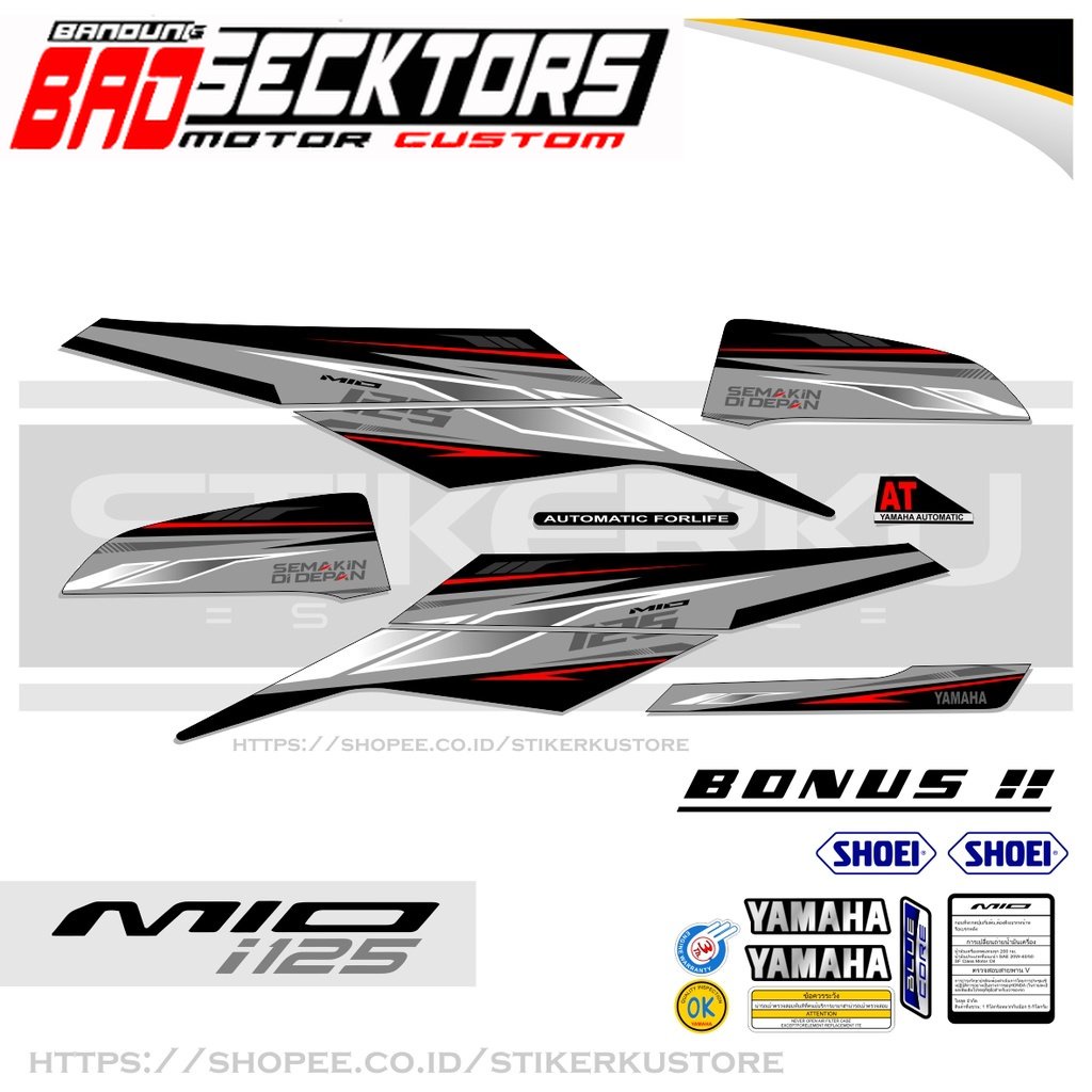 MIO i 125 STOCK DECALS / STRIPING MIO M3 /Z / 125