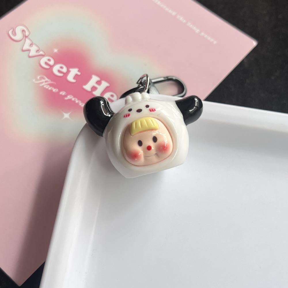 Lanfy Gadis Kuromi Gantungan Kunci Fashion Manis Indah Stereoskopik Gantungan Kunci Kodok Mainan Anak Kecil Segar Perhiasan Kecil Kartun Keychain Earphone Case Liontin