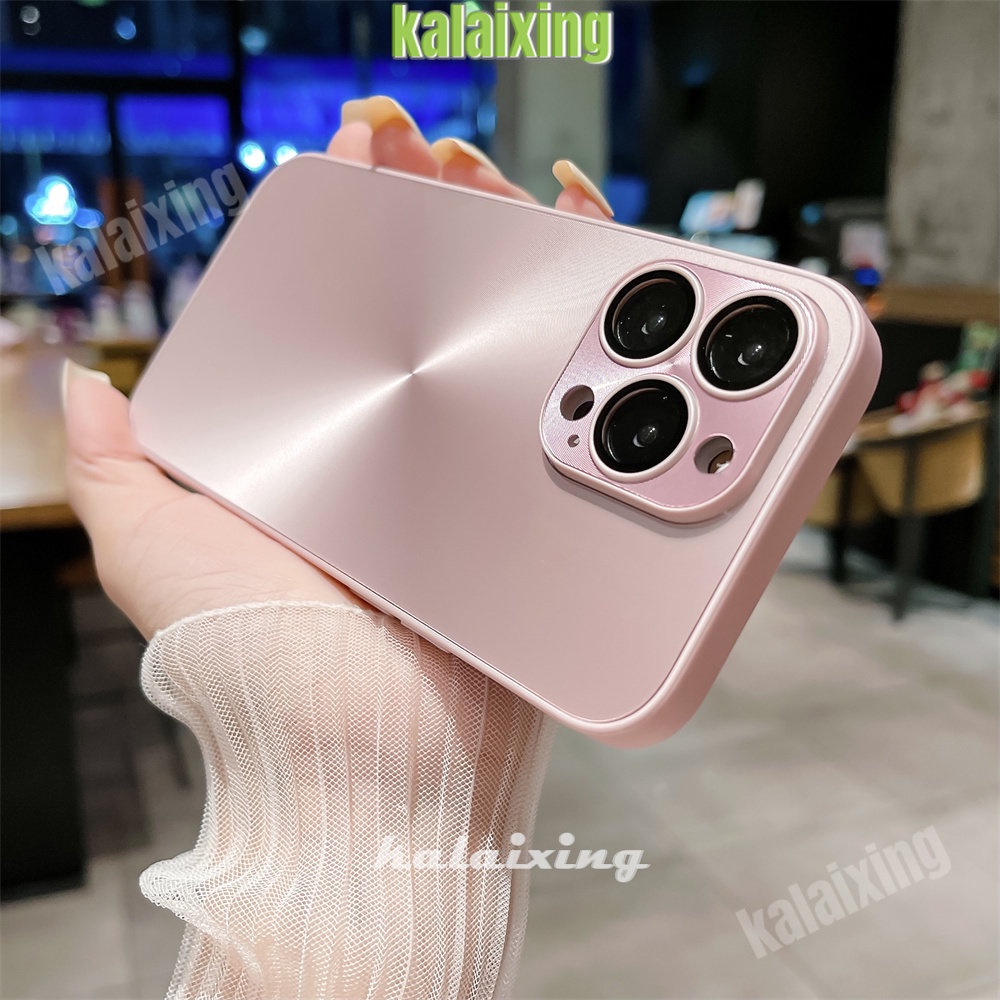 [Dengan Logo]cd Pattern Plating Phone Case Untuk iPhone 14pro Max 13pro 12 Pro Max11 Dengan film Lensa HD Casing Pink