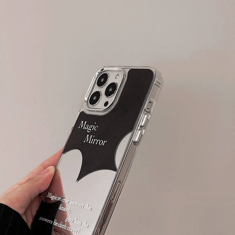 Fashion Silver Mickey's Head Mirror Soft TPU Case iP iPhone 11 12 13 14 Pro Max New Woman Girl FTD Casing Apple