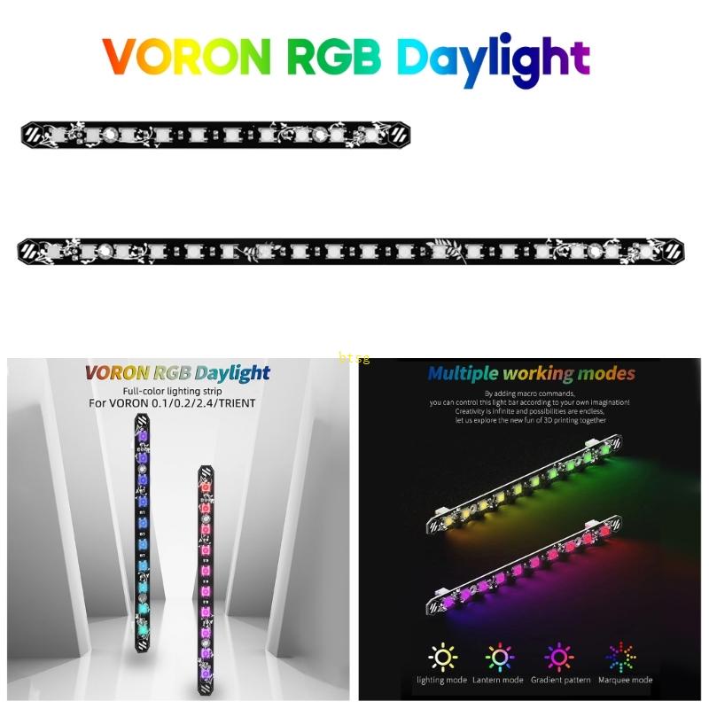 Bt RGB LED Light Bar Untuk Voron 0.1 0 2 2 4lampu LED Bar Multi-Mode Color Light Bar Strip Berkualitas Tinggi Bahan ABS